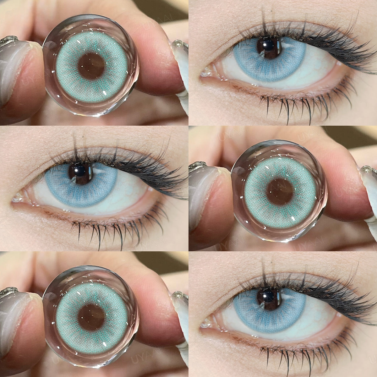 Pupilentes para Disfraz Azul Celeste Claro e Intenso