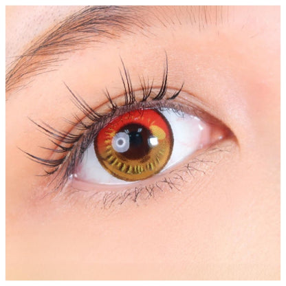 Pupilentes para Disfraz Rojo Y Miel Anime Multicolor Red Brown