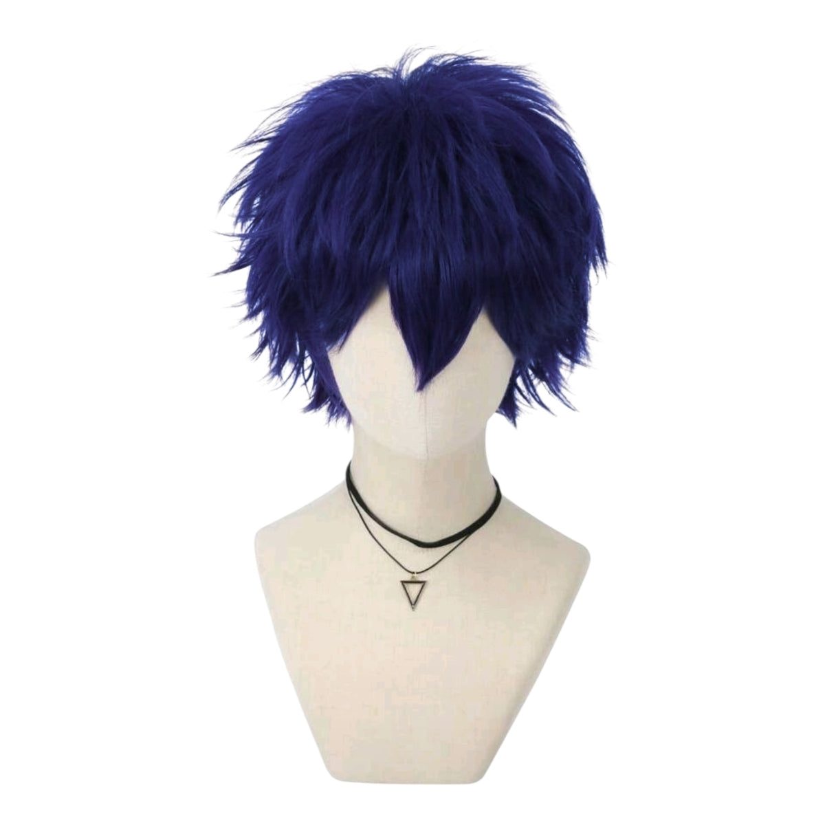 Peluca Azul Marino Corta Estilizada con Picos estilo Anime