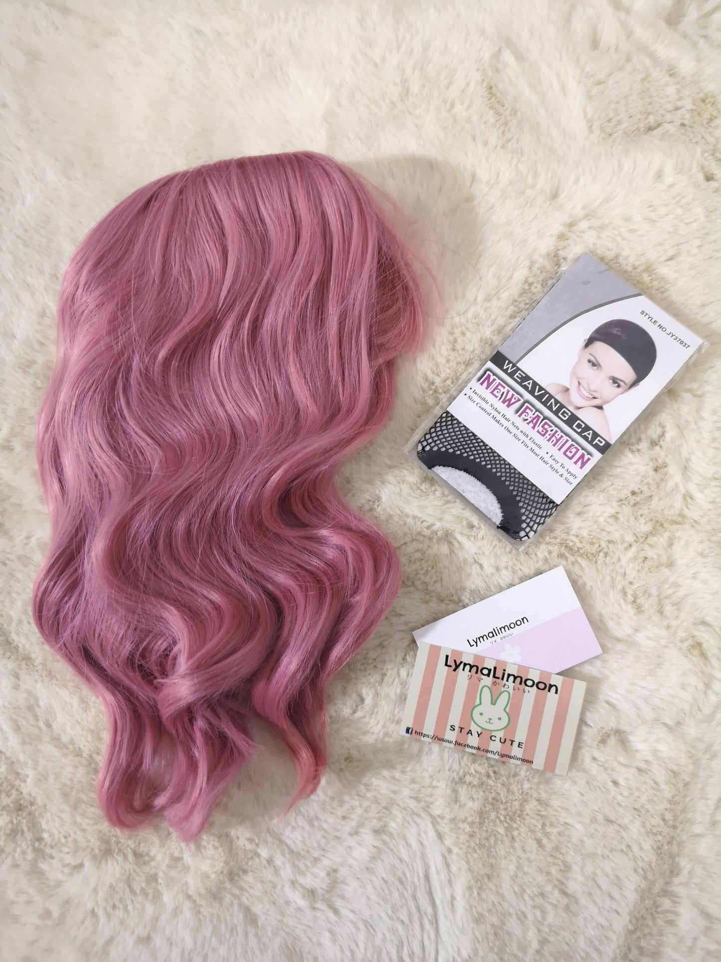 Peluca Rosa Purpura Multicolor Corta Ondulada (SHWC)