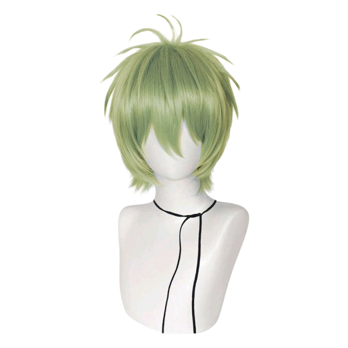 Peluca Verde Claro Corta Estilizada con Picos estilo Anime