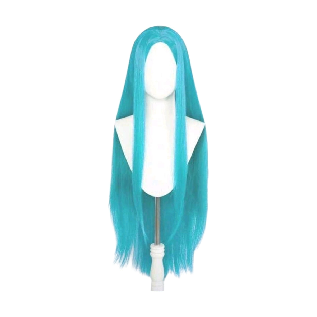 Peluca Azul Turquesa Lisa Larga sin Fleco SFL