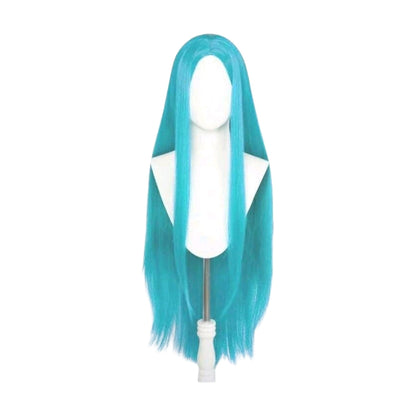 Peluca Azul Turquesa Lisa Larga sin Fleco SFL