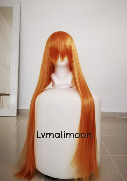 Peluca JOY Naranja Cobrizo Larga Lisa con Fleco L.21