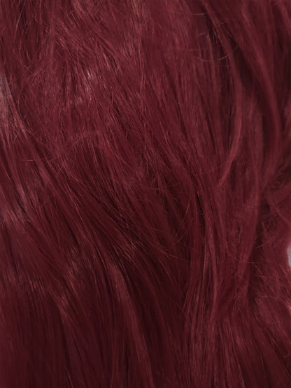 Peluca Rojo Vino Oscuro Larga Sintetica Lisa 100 cm L.38