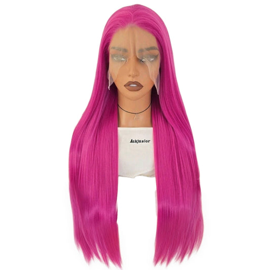 Peluca Rosa Magenta Lace Front Lisa Larga