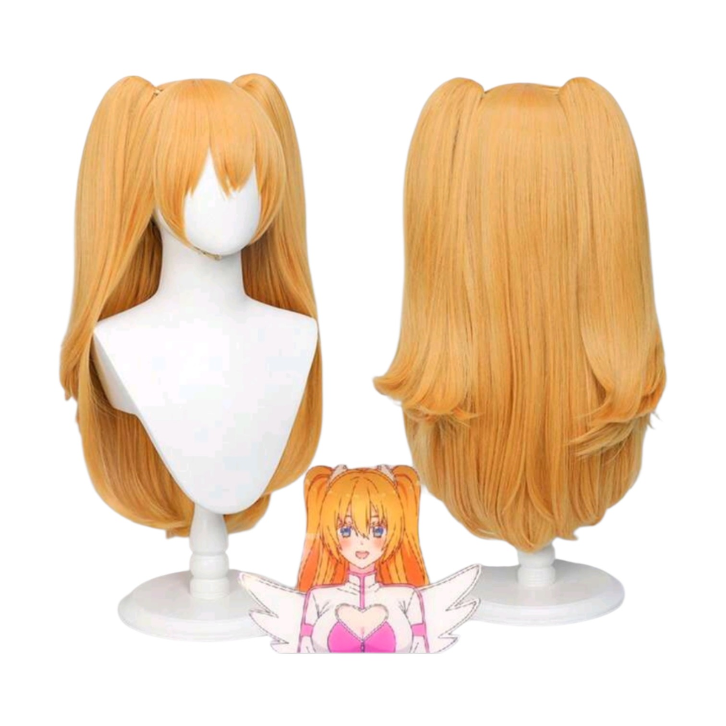 Peluca Naranja Larga con Pinzas Ririsa Amano Cosplay