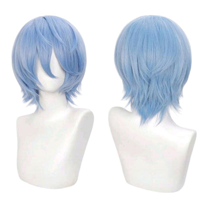 Peluca Azul Claro Rei Ayanami Evangelion Cosplay