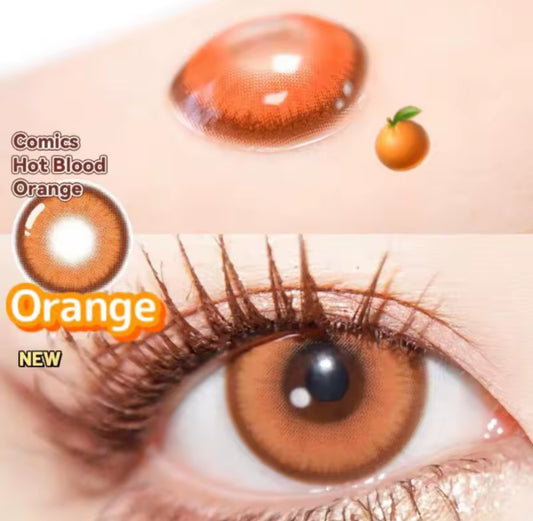 Lentes de Contacto Naranja Intenso Pupilentes Disfraz