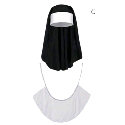 Kit Accesorios Disfraz de Monja Halloween Cabeza y Cuello