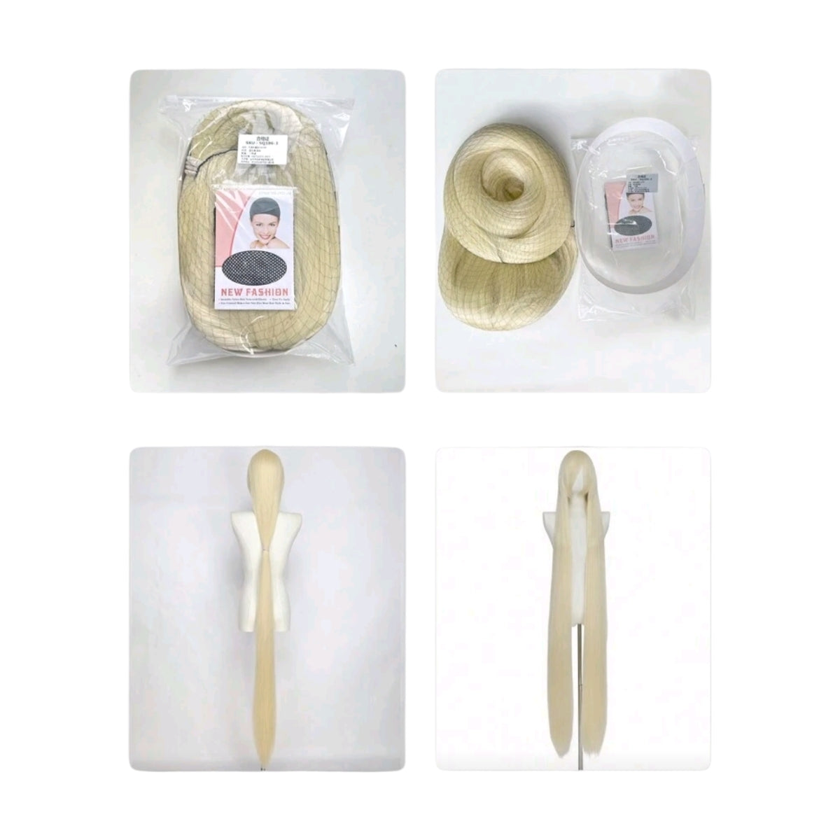 Peluca Rubio Claro Lisa Extra Larga con Fleco 150 cm