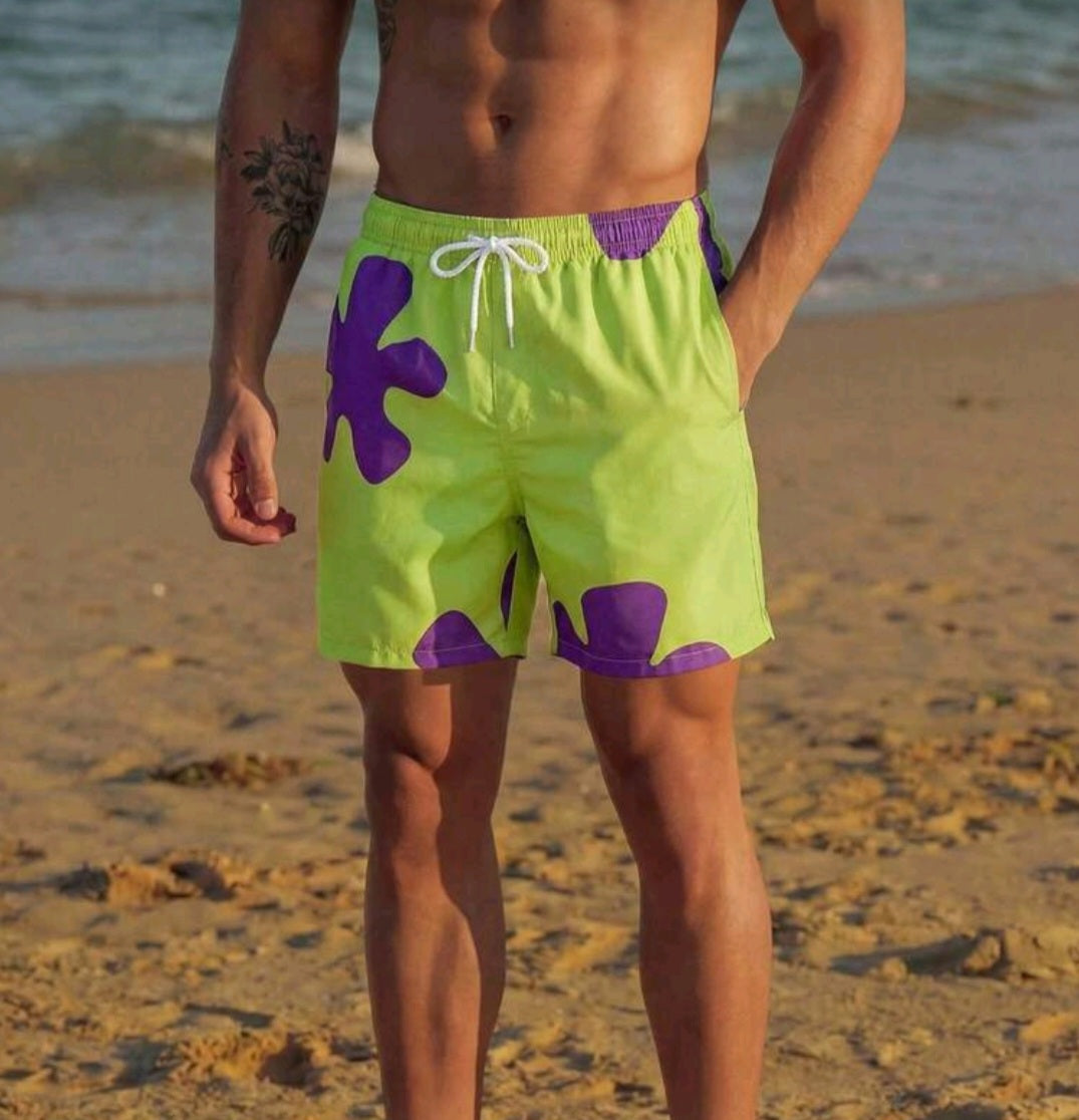 Short Verde con Morado Patricio Estrella con Elastico