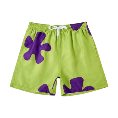 Short Verde con Morado Patricio Estrella con Elastico