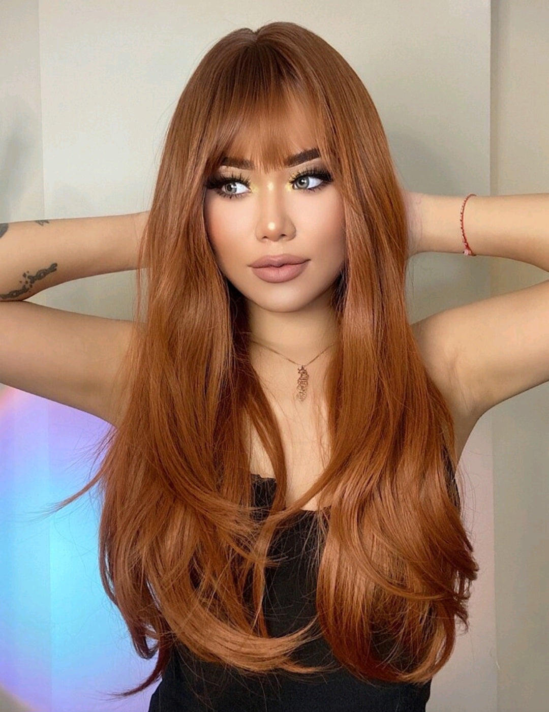Peluca EASI Naranja Cobrizo Pelirrojo Zanahoria Cabello Liso