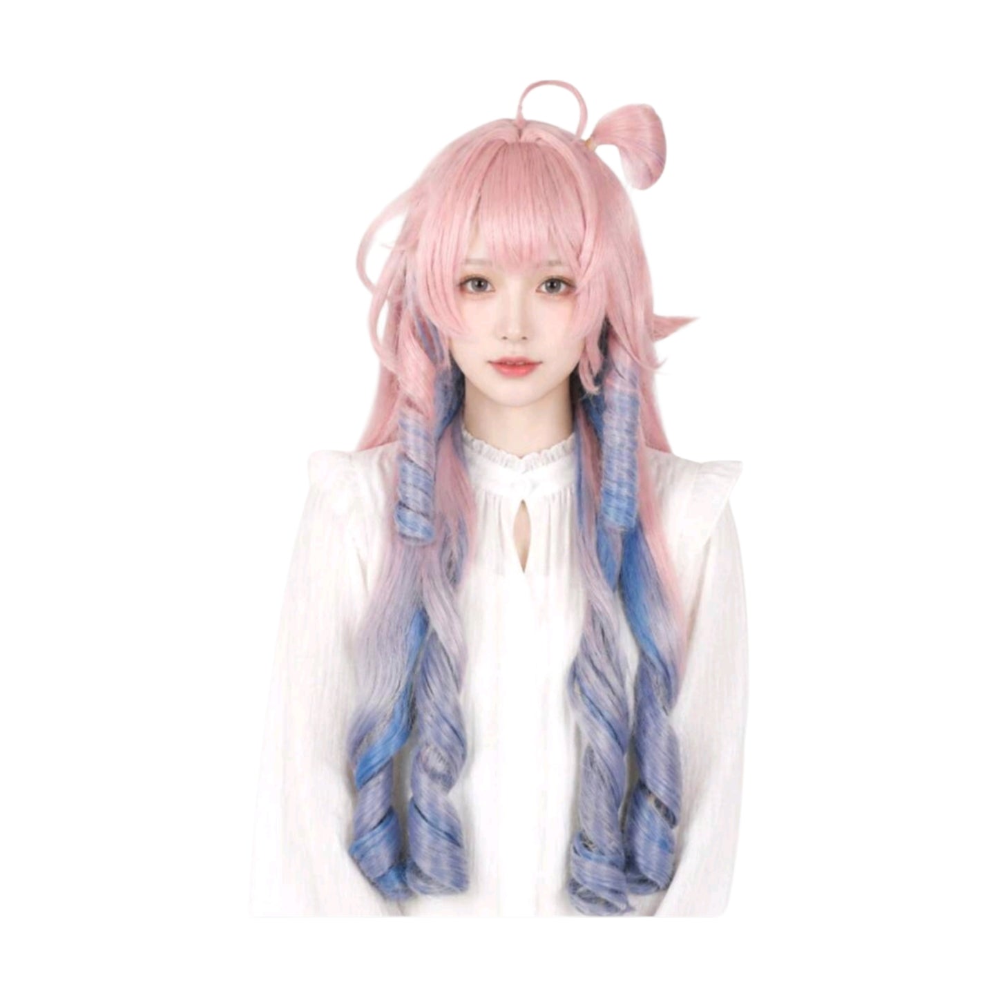 Peluca Rosa y Azul Cosplay Denia Wuthering Waves
