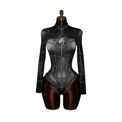 Body Disfraz Cosplay Spiderman Traje Negro Mujer