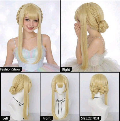 Peluca Rubia con Trenzas Cosplay Violet Evergarden