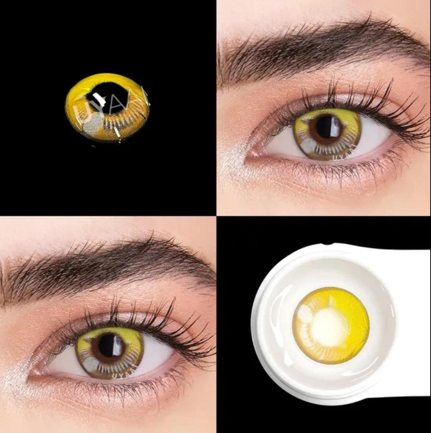 Lentes de Contacto Amarillo Multicolor Destello Anime y Cosplay