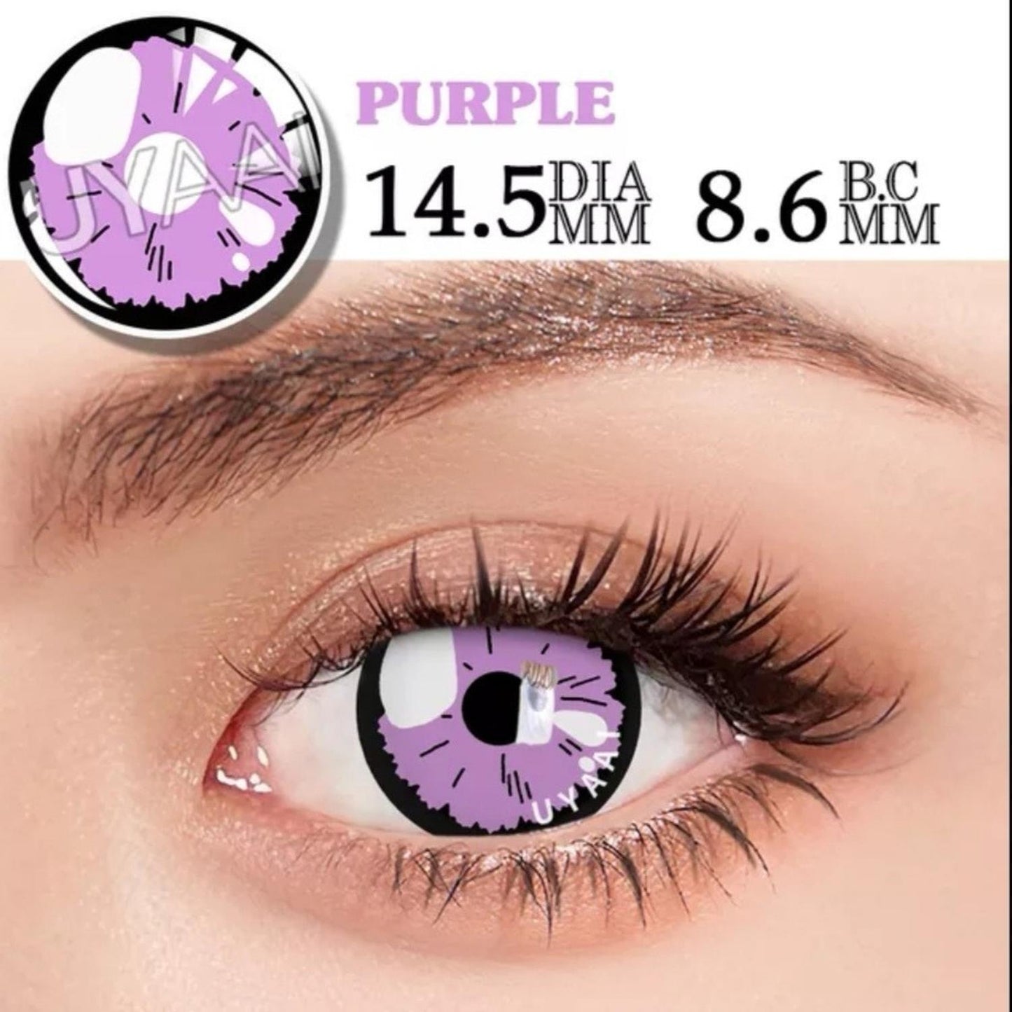 Lentes De Contacto Morado Anime Pupilentes Brillo Cosplay