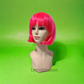 Peluca Rosa Neon Corta Fuscia Saturado Mate Para Cosplay