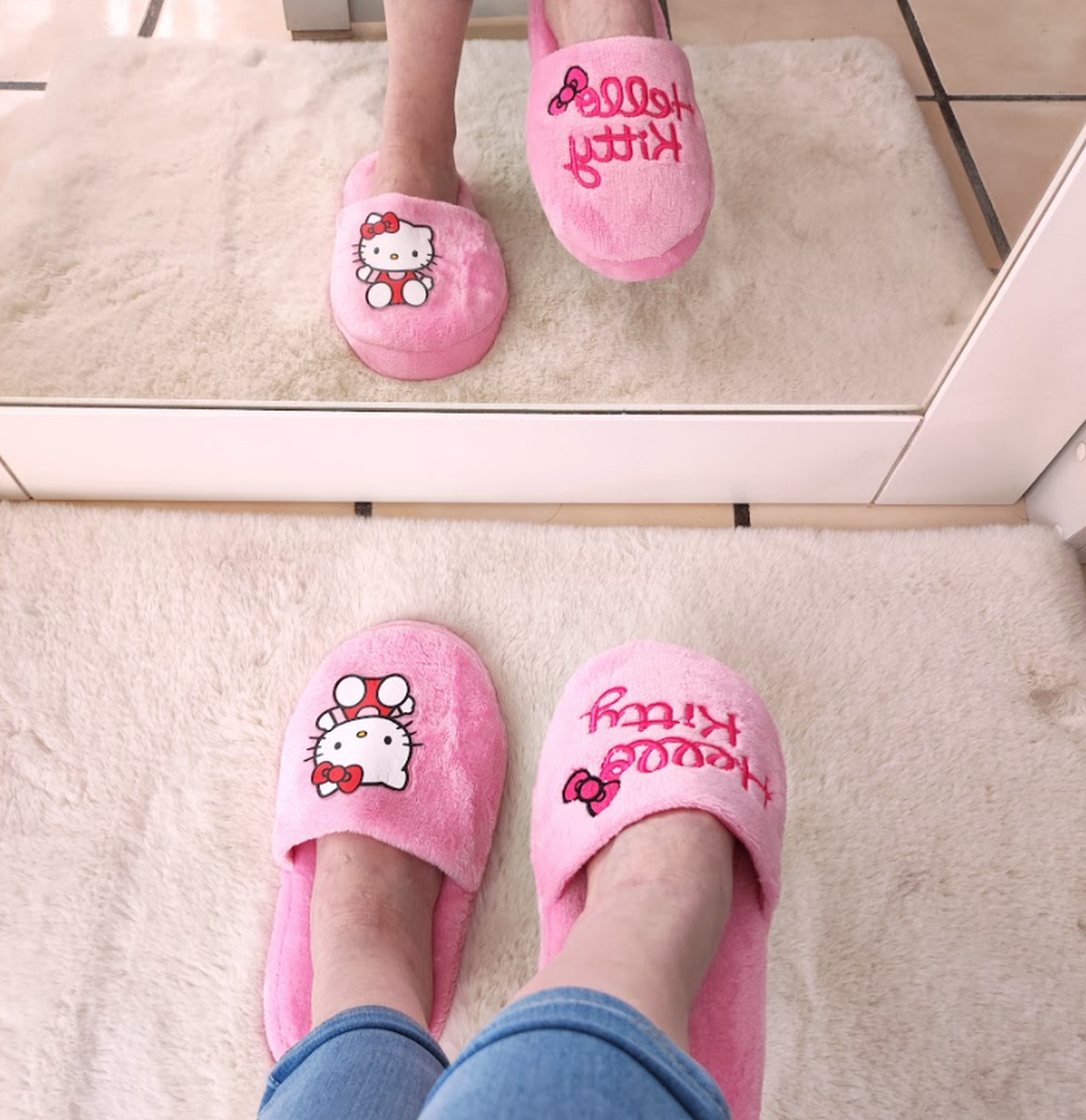 Pantuflas de Hello Kitty Rosa Pastel para Adulto