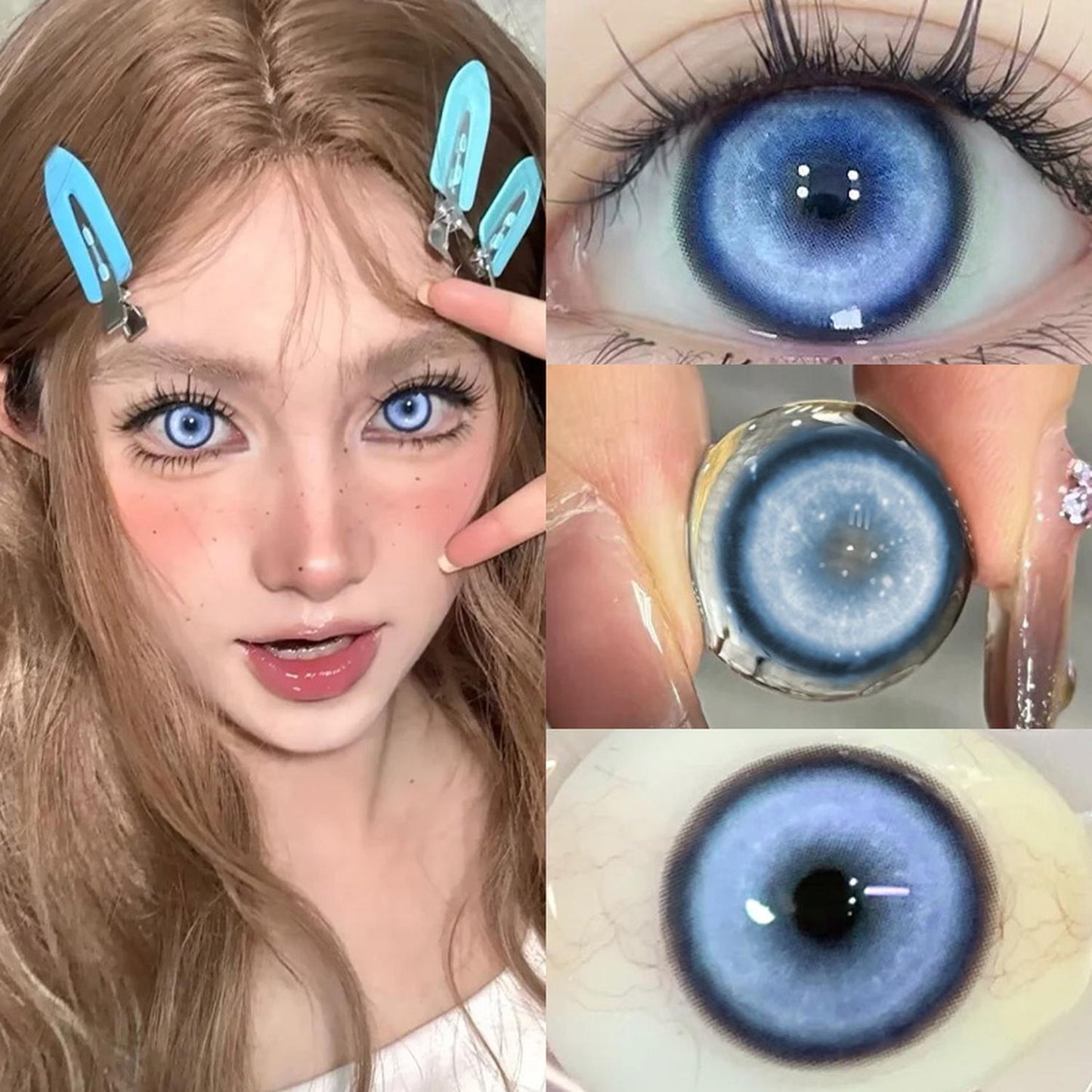 Lentes de Contacto Azul Niebla para Cosplay