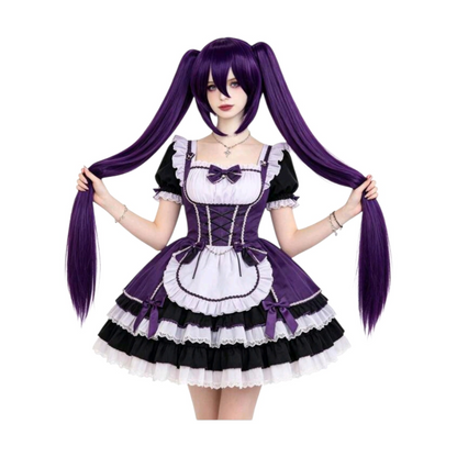 Peluca COLETAS Morado Violeta de Clip Largas Cosplay