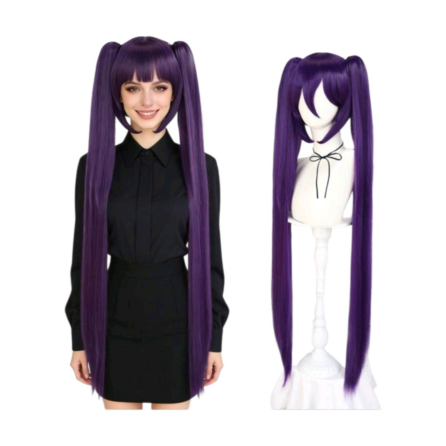 Peluca COLETAS Morado Violeta de Clip Largas Cosplay
