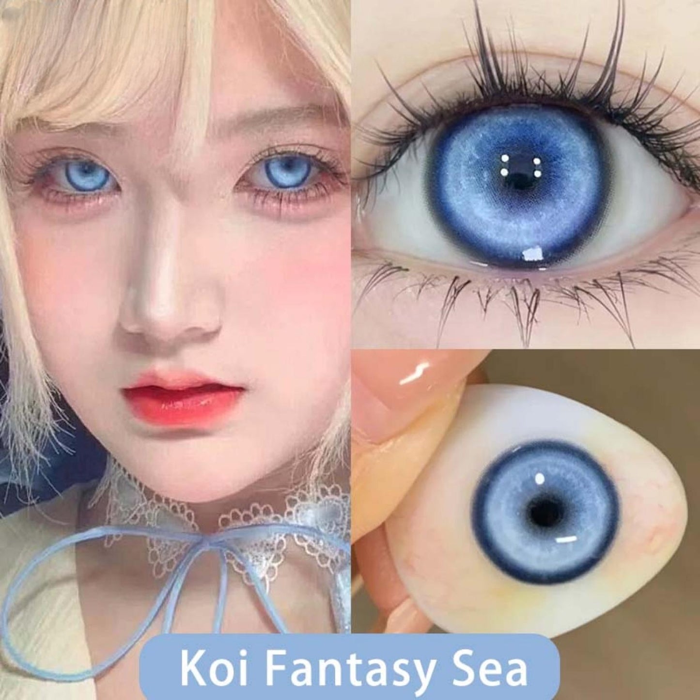 Lentes de Contacto Azul Niebla para Cosplay