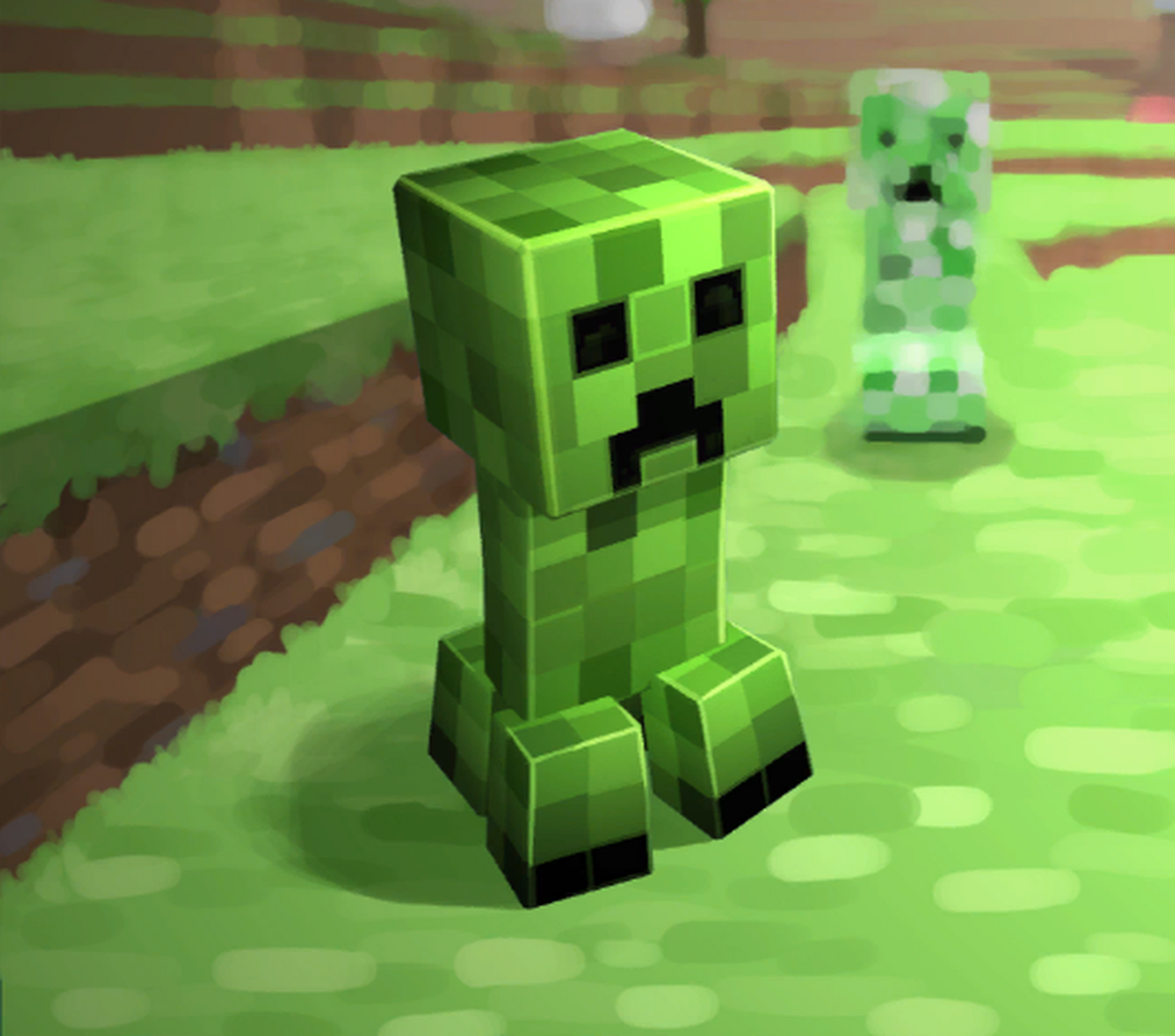 Pantuflas Minecraft Creeper Verdes de Peluche