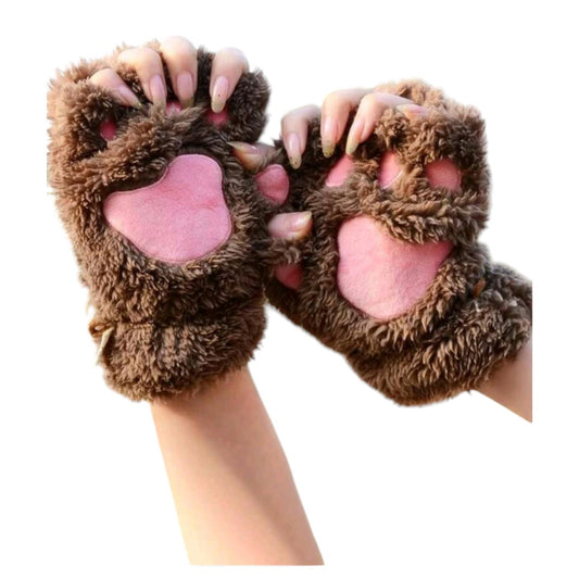 Guantes de Peluche Huella de Gato