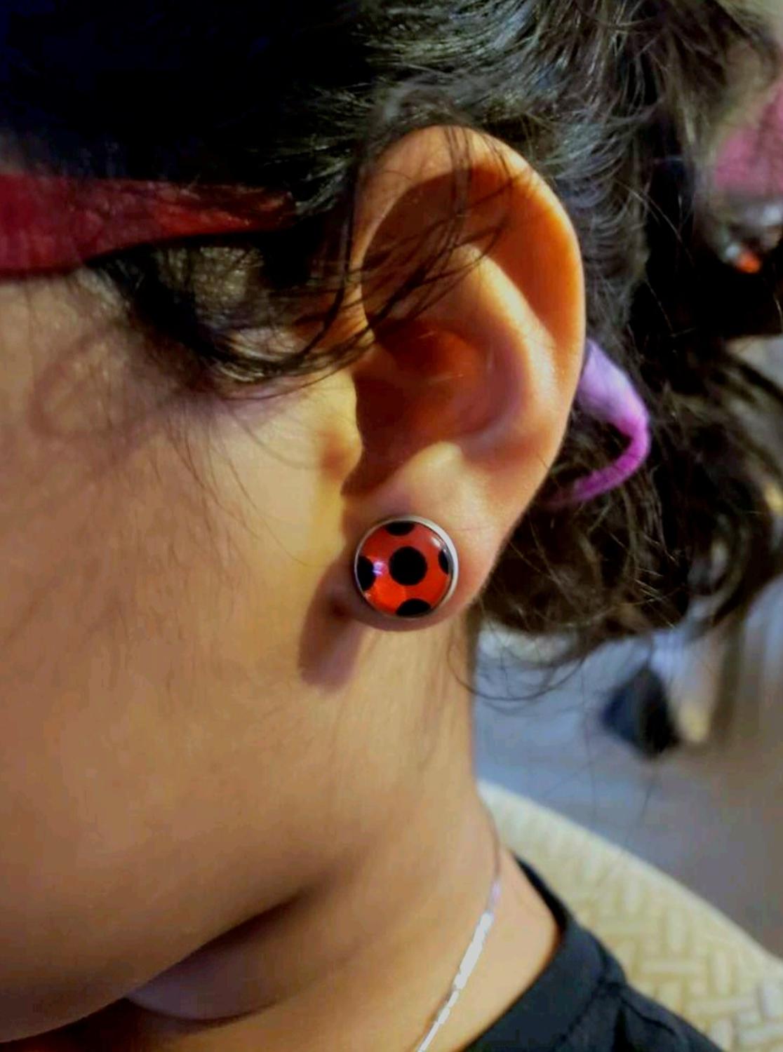 Aretes Miraculous Ladybug Rojo y Negro Cosplay