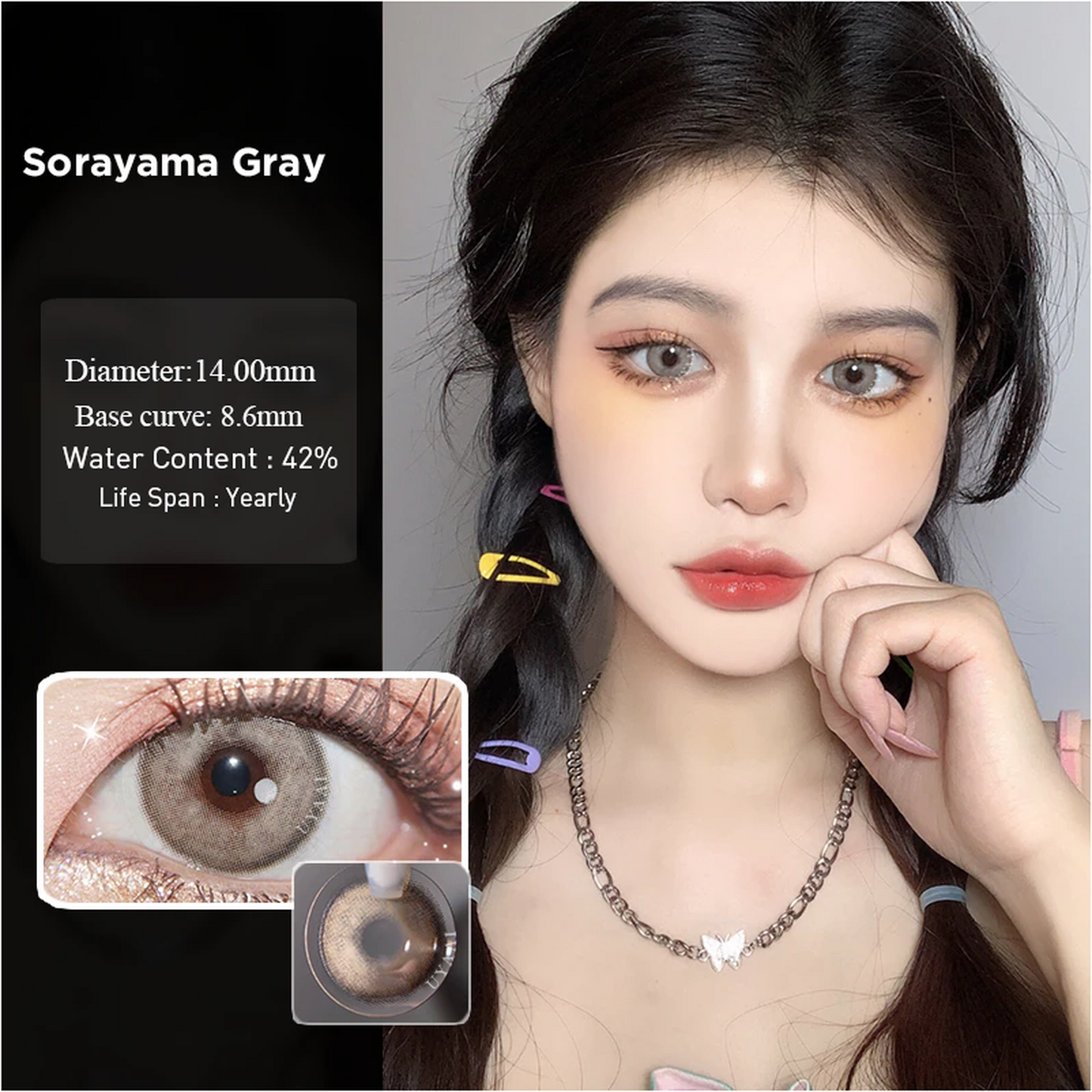 Lentes de Contacto Gris Natural Sorayama Gray Puilente Cosplay