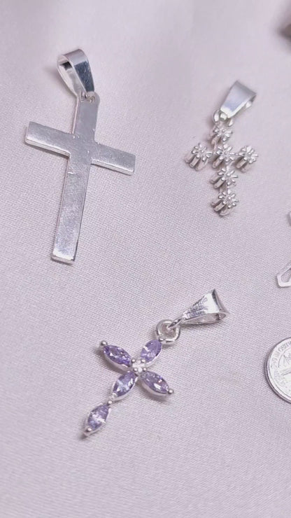 Collar con Dije de Cruces Plata Fina 925 Joyería