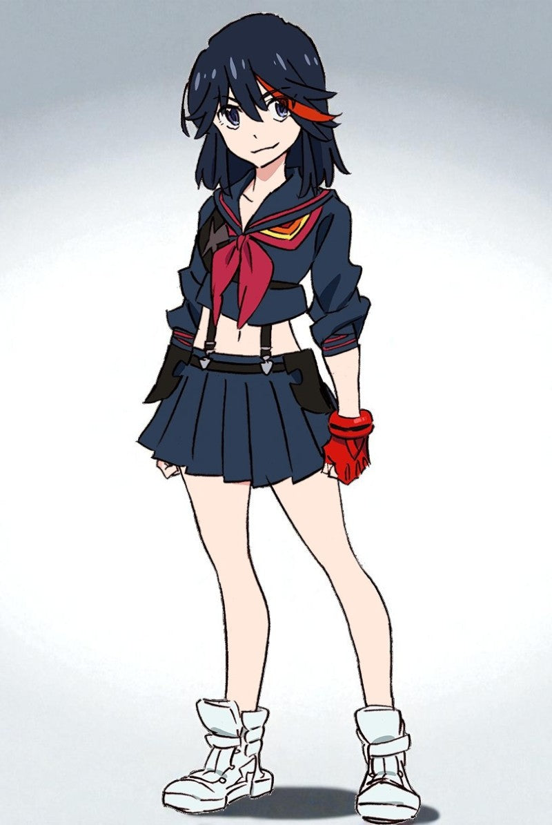 Peluca Azul Marino y Rojo Corta Ryuko Kill la Kill Cosplay