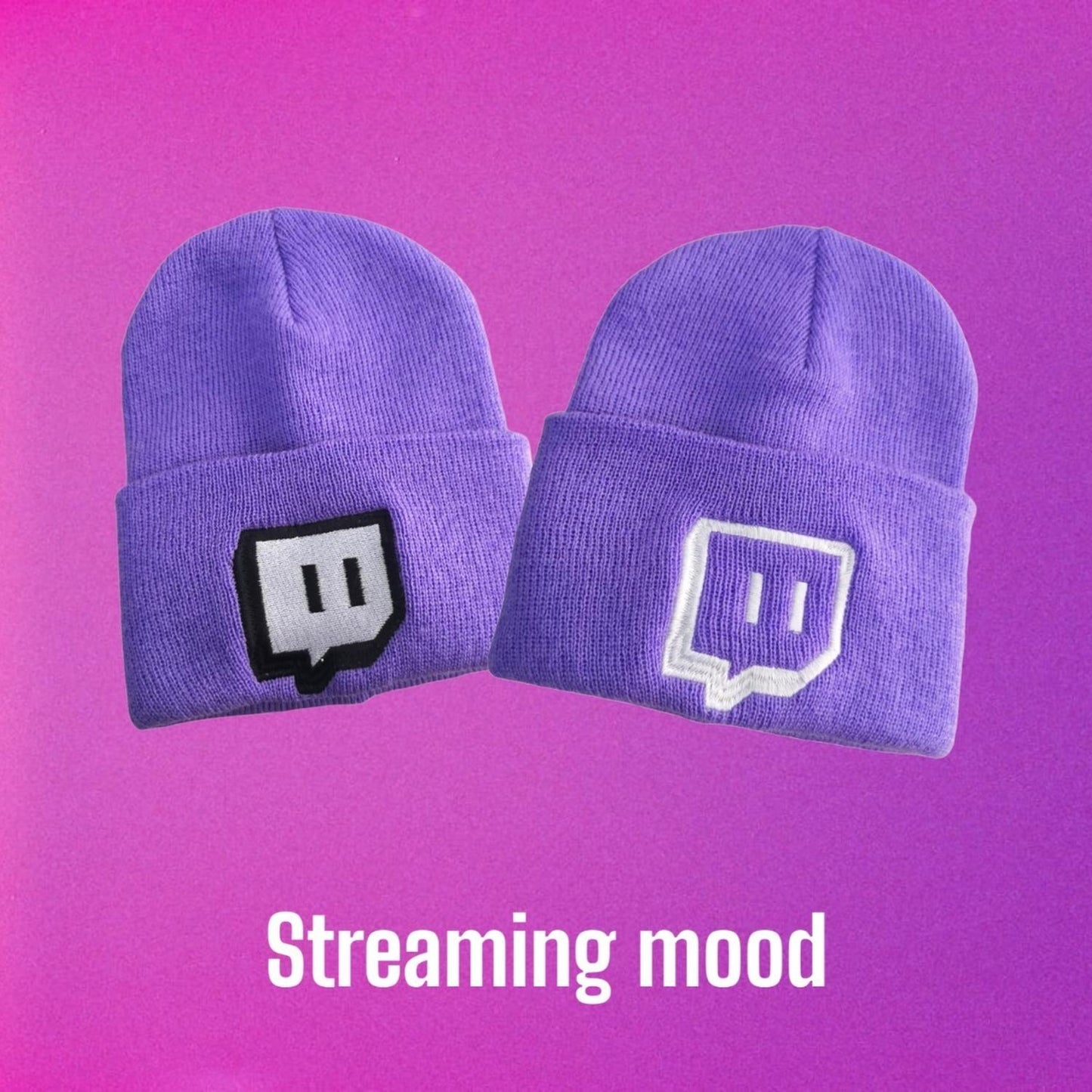 1 pz Beanie Gorrito Streaming Invernal Morado Twitch Invierno Geek