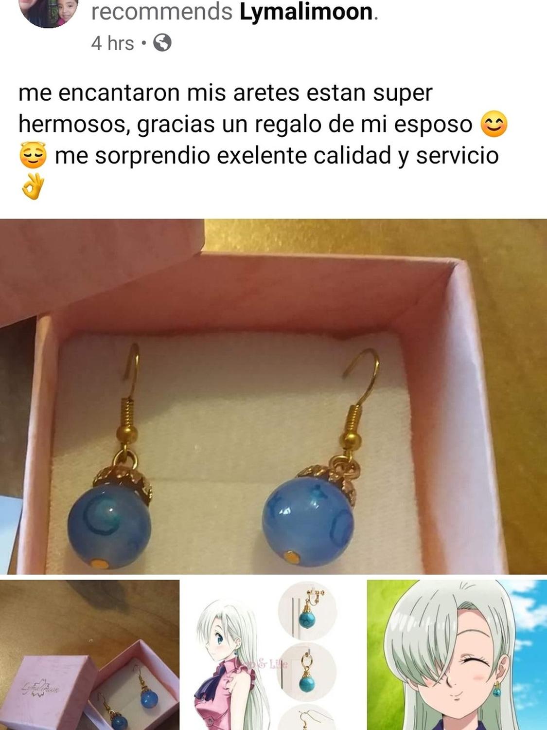 Aretes Elizabeth Liones - Accesorios para Cosplay Handmade